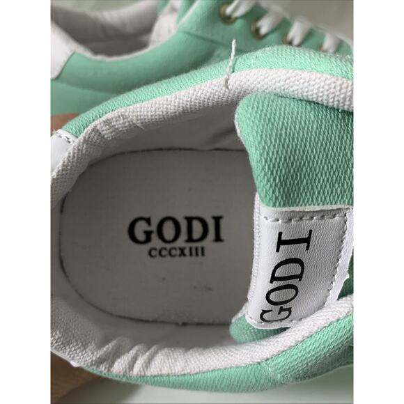 Godi Unisex Sneakers Mens 10 Women’s 11.5 Canvas Nwt Green - Picture 4 of 8
